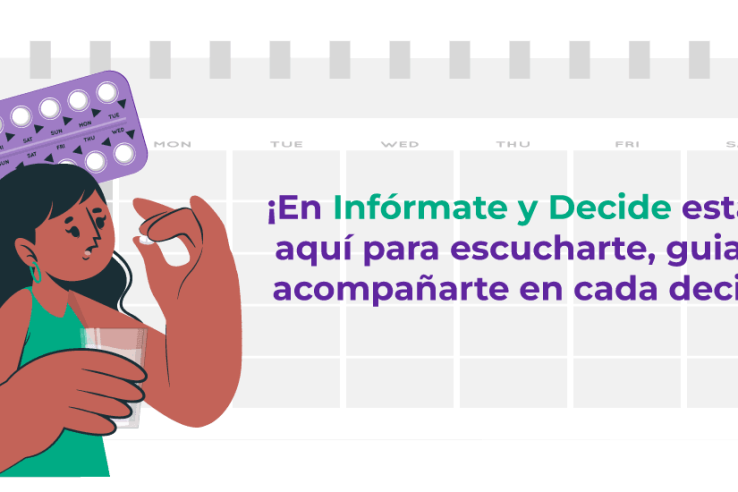Instrucciones sobre cómo tomar la pastilla del día después correctamente, con una mujer consultando un folleto informativo.